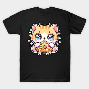Cute kawaii with Pizza, Funny Pizza lover T-Shirt